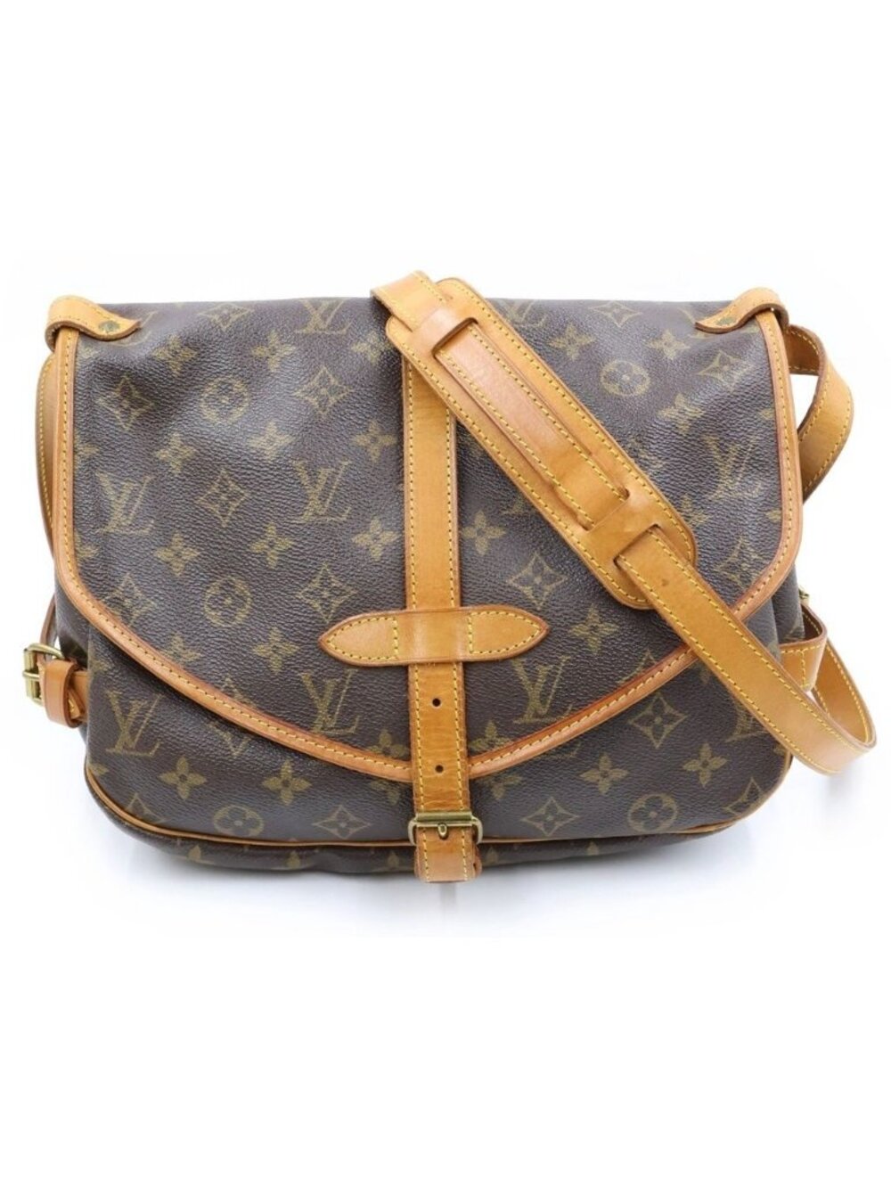 Louis Vuitton Saumur 30 Shoulder Bag Leather Brown